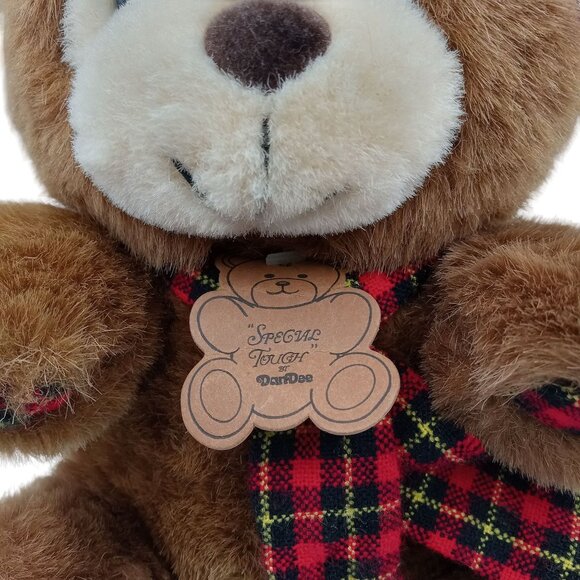 DanDee Special Touch Plush Teddy Bear With Tartan Plaid Scarf Ears Hands Feet - Picture 3 of 12